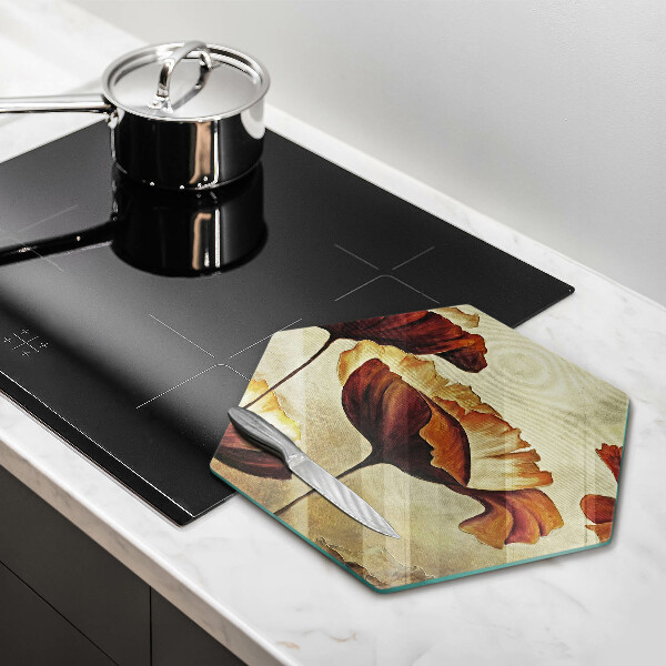 Kuchynská doska veľká zo skla Maľované boho kvety