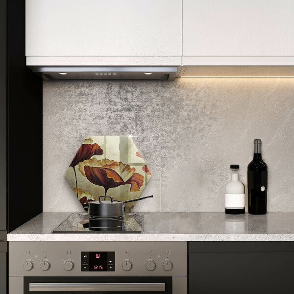 Kuchynská doska veľká zo skla Maľované boho kvety