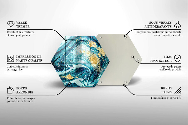 Kuchynská doska zo skla Modré zlato abstrakcia