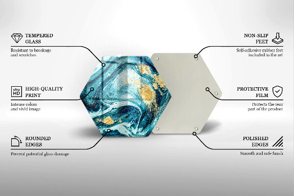 Kuchynská doska zo skla Modré zlato abstrakcia