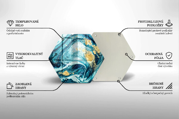 Kuchynská doska zo skla Modré zlato abstrakcia