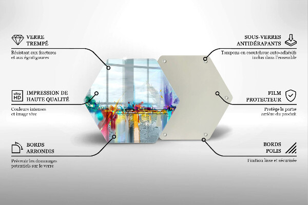 Kuchynská doska zo skla Maľovaná abstrakcia