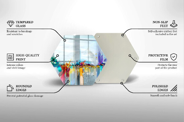 Kuchynská doska zo skla Maľovaná abstrakcia