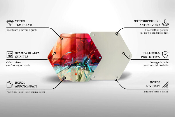 Kuchynská doska zo skla Maľovaná abstrakcia