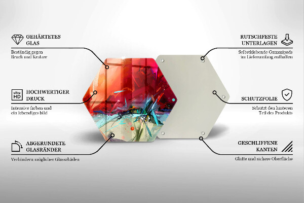 Kuchynská doska zo skla Maľovaná abstrakcia