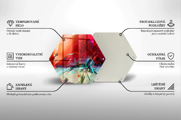 Kuchynská doska zo skla Maľovaná abstrakcia