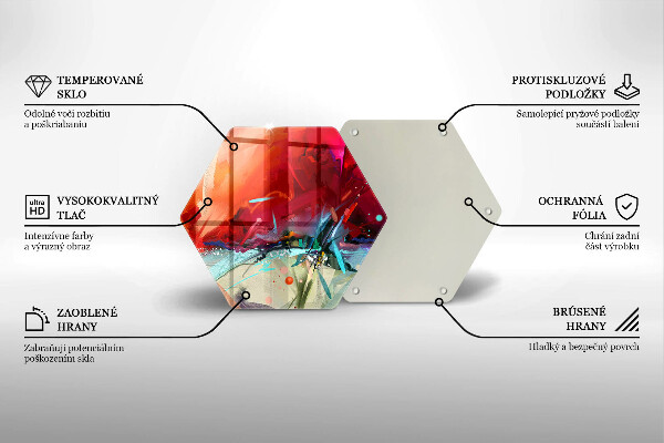 Kuchynská doska zo skla Maľovaná abstrakcia