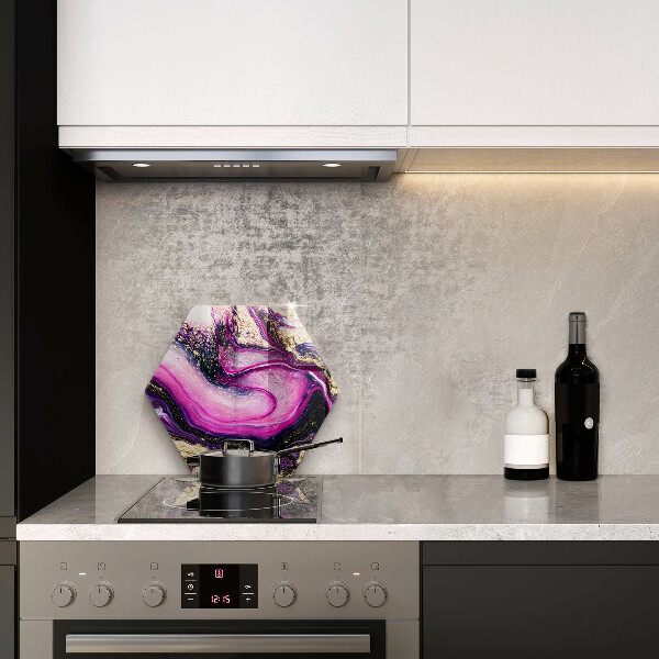 Kuchynská doska veľká zo skla Abstraktné prevedenie zlaté