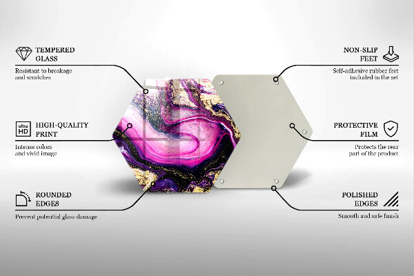 Kuchynská doska veľká zo skla Abstraktné prevedenie zlaté