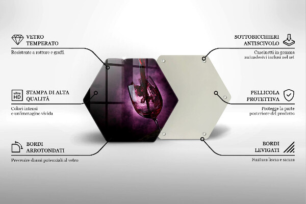 Kuchynská doska veľká zo skla Pohár vína
