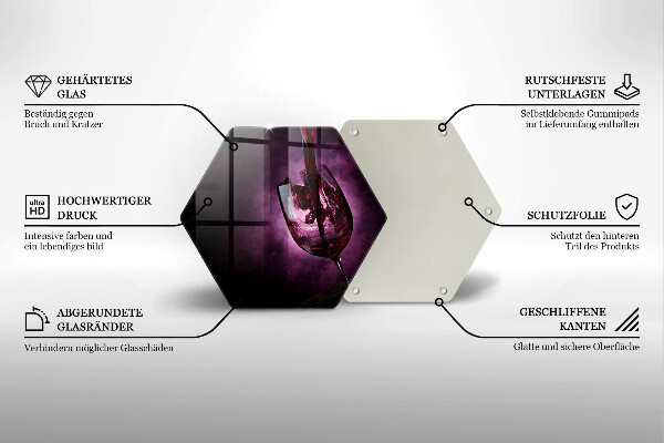 Kuchynská doska veľká zo skla Pohár vína