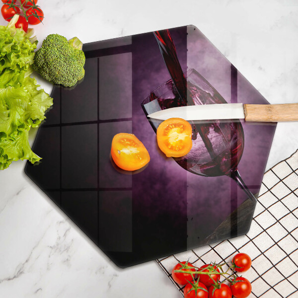 Kuchynská doska veľká zo skla Pohár vína