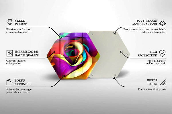 Kuchynská doska veľká zo skla Farebné lupene ruží