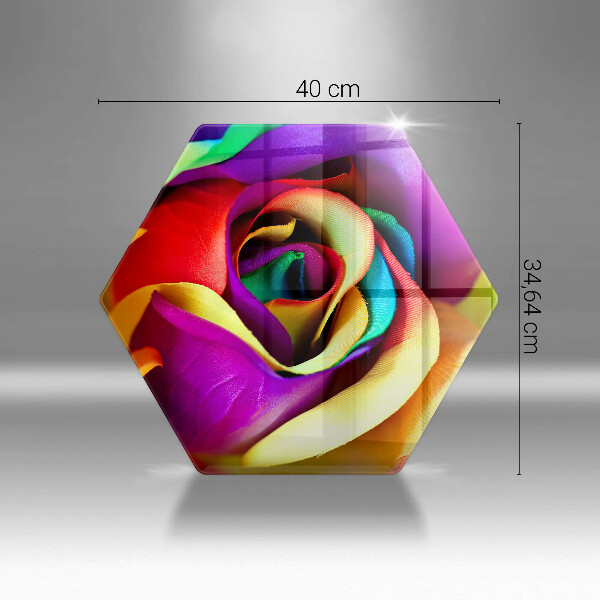 Kuchynská doska veľká zo skla Farebné lupene ruží