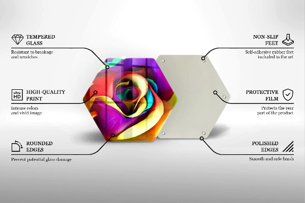 Kuchynská doska veľká zo skla Farebné lupene ruží