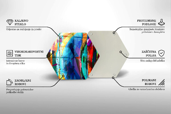 Kuchynská doska veľká zo skla Farebné škvrny od farby