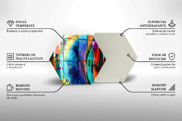 Kuchynská doska veľká zo skla Farebné škvrny od farby