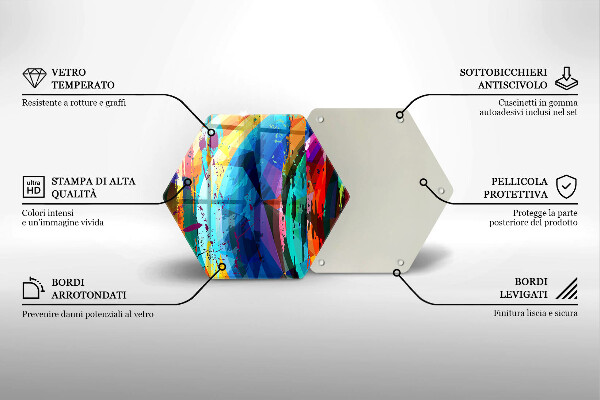 Kuchynská doska veľká zo skla Farebné škvrny od farby