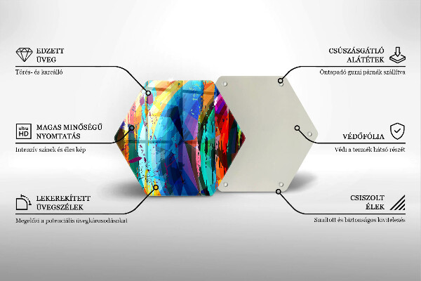Kuchynská doska veľká zo skla Farebné škvrny od farby