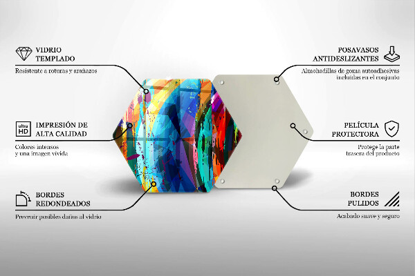 Kuchynská doska veľká zo skla Farebné škvrny od farby