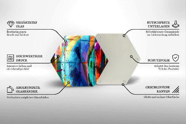 Kuchynská doska veľká zo skla Farebné škvrny od farby