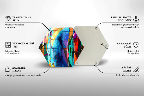 Kuchynská doska veľká zo skla Farebné škvrny od farby