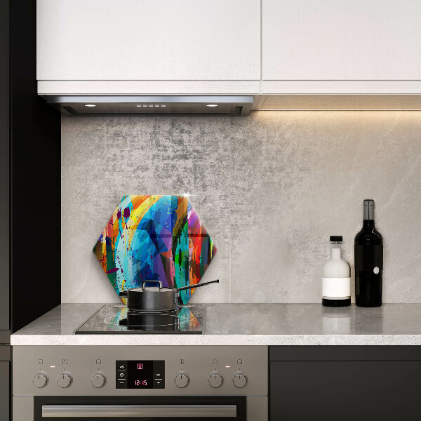 Kuchynská doska veľká zo skla Farebné škvrny od farby