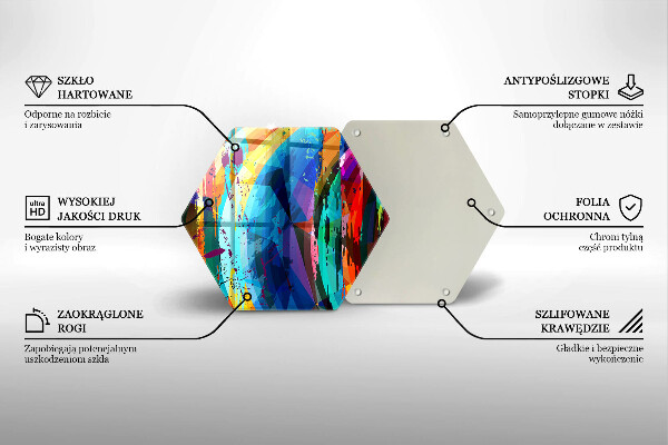 Kuchynská doska veľká zo skla Farebné škvrny od farby