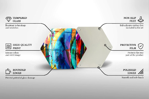 Kuchynská doska veľká zo skla Farebné škvrny od farby
