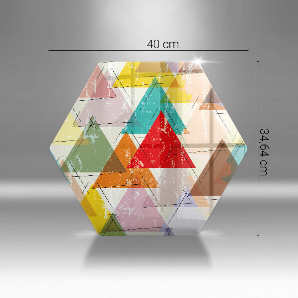 Kuchynská doska zo skla Maľované trojuholníky