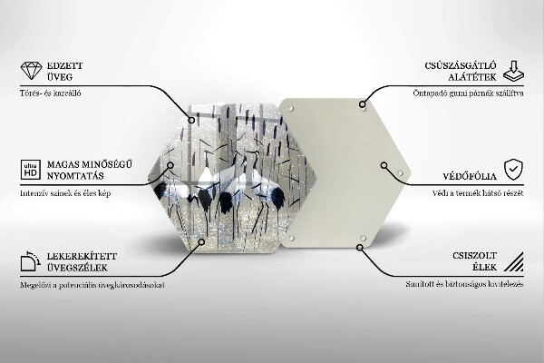 Kuchynská doska zo skla Japonské žeriavy