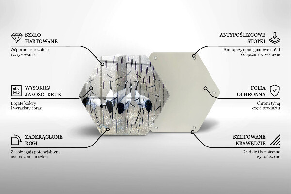 Kuchynská doska zo skla Japonské žeriavy