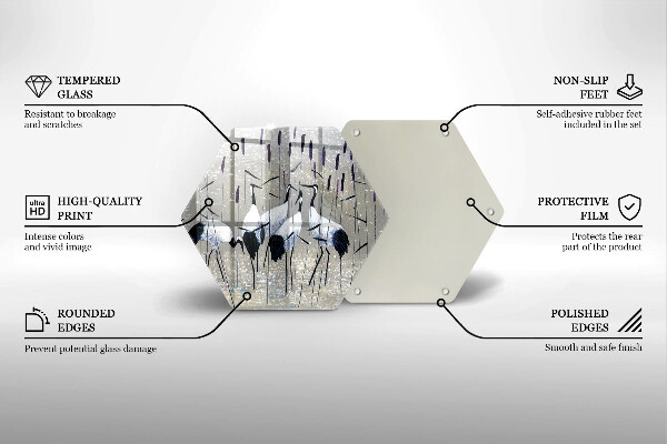 Kuchynská doska zo skla Japonské žeriavy