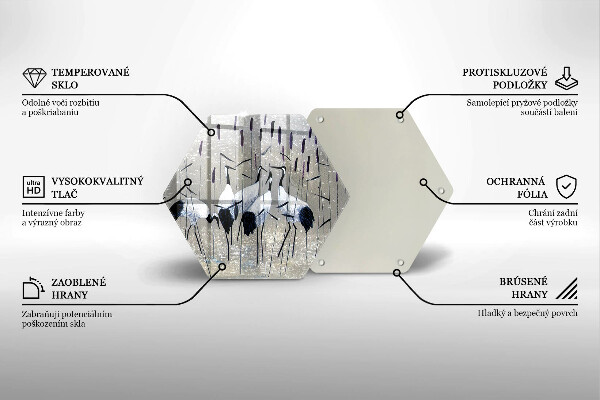Kuchynská doska zo skla Japonské žeriavy
