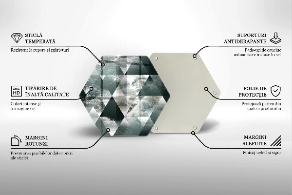 Kuchynská doska zo skla Trojuholníky a voda