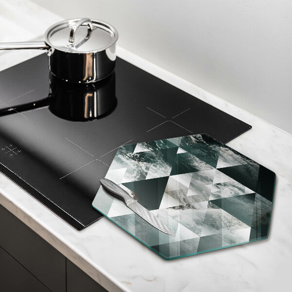 Kuchynská doska zo skla Trojuholníky a voda