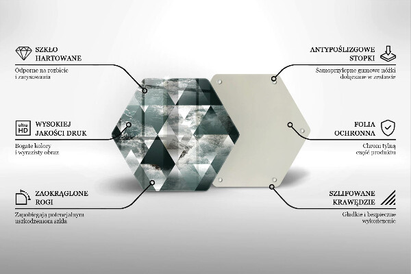 Kuchynská doska zo skla Trojuholníky a voda