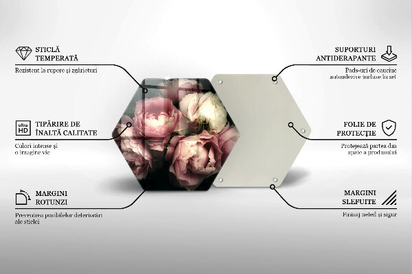 Kuchynská doska zo skla Kvety pivonky
