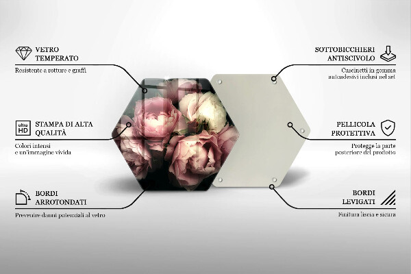 Kuchynská doska zo skla Kvety pivonky