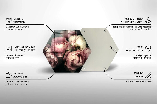 Kuchynská doska zo skla Kvety pivonky