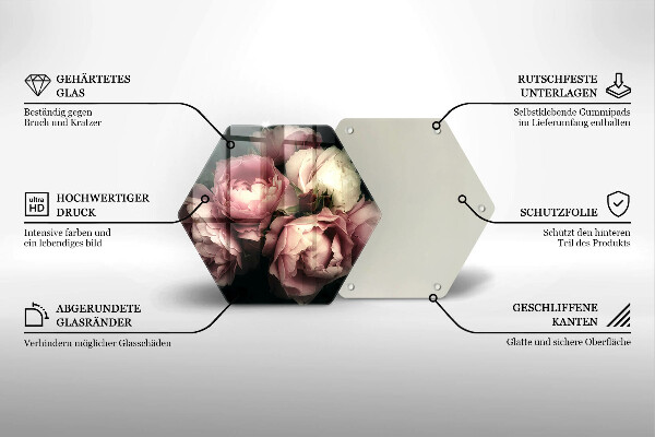 Kuchynská doska zo skla Kvety pivonky