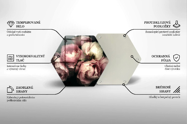 Kuchynská doska zo skla Kvety pivonky
