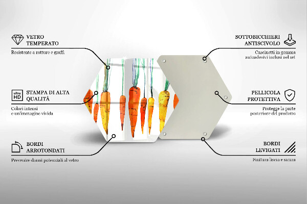 Kuchynská doska zo skla Mrkva ilustrácie