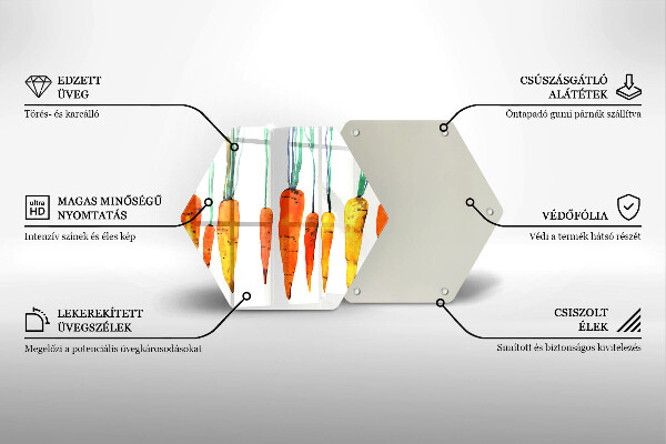 Kuchynská doska zo skla Mrkva ilustrácie
