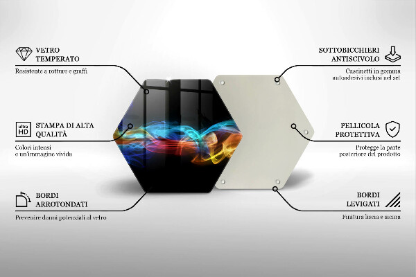 Kuchynská doska veľká zo skla Farebný dym