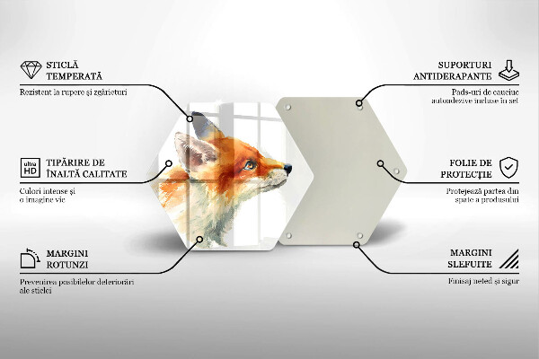Kuchynská doska zo skla Maľovaná líška