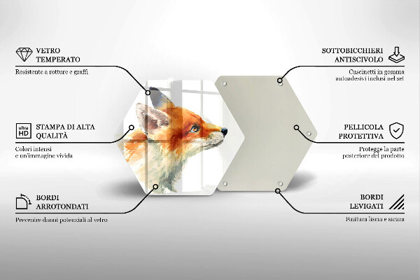 Kuchynská doska zo skla Maľovaná líška
