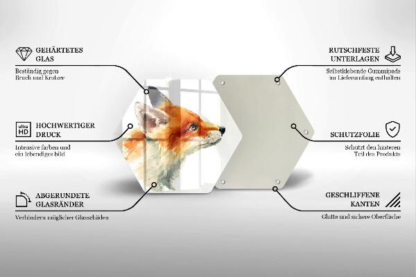 Kuchynská doska zo skla Maľovaná líška
