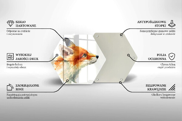 Kuchynská doska zo skla Maľovaná líška