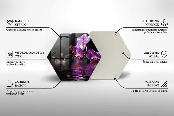 Kuchynská doska veľká zo skla Orchideová zenová voda